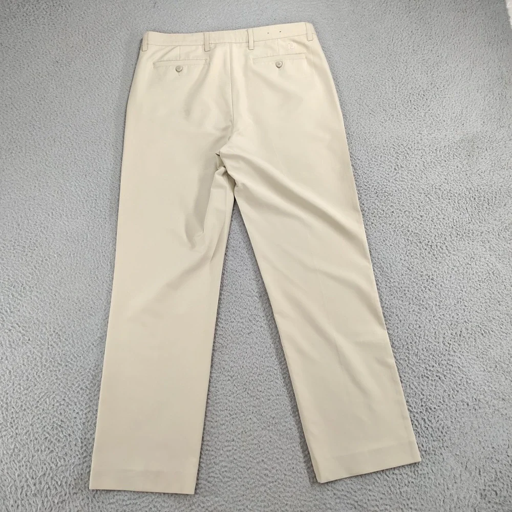 Footjoy Golf Pants Men 36x32 Beige Outdoor Stretch Performance Flat Front Preppy